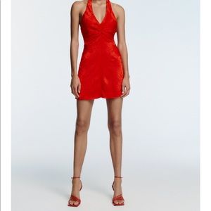 ZARA - Jacquard Satin Effect Mini Dress
